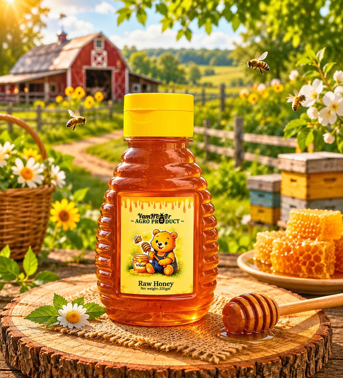 Vamheer Agro Products raw honey jar